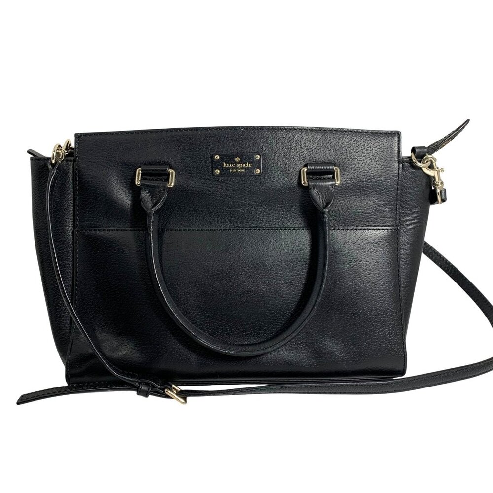 Kate Spade New York Lana Grove Street Black Leather Shoulder Crossbody Bag EUC